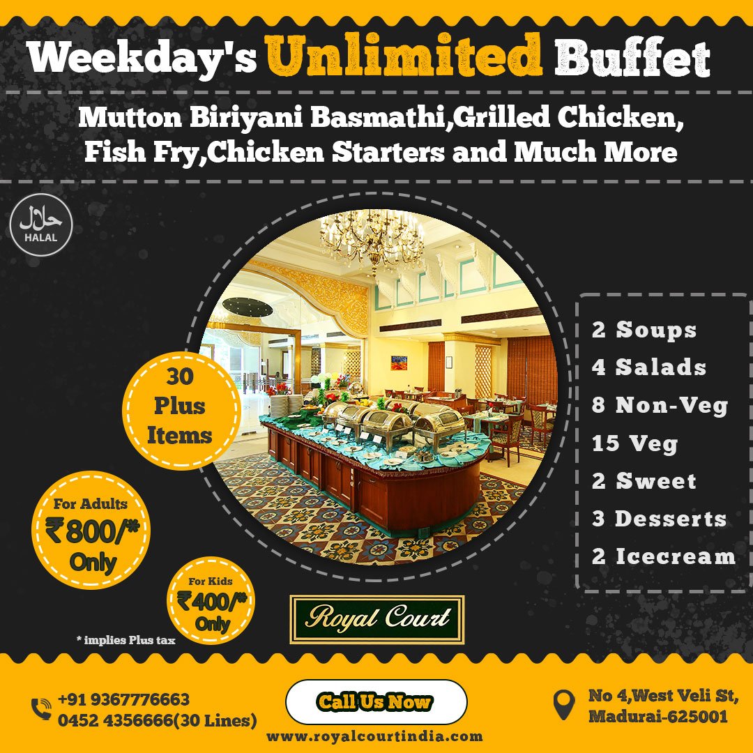 Royal court weekdays unlimited buffet