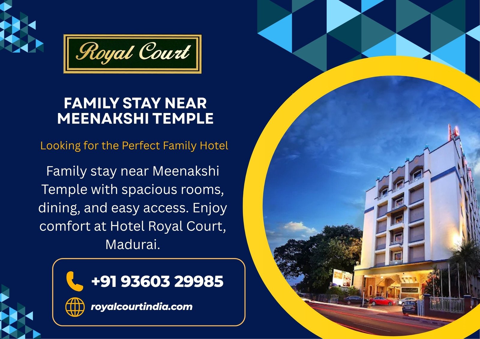Family stay near Meenakshi Temple at Hotel Royal Court Madurai